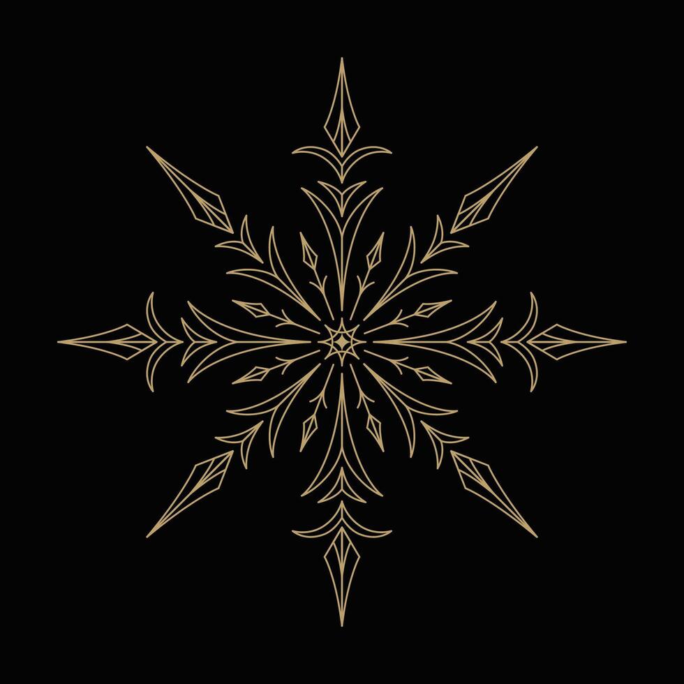 gouden kristal ijs sneeuwvlok logo vector