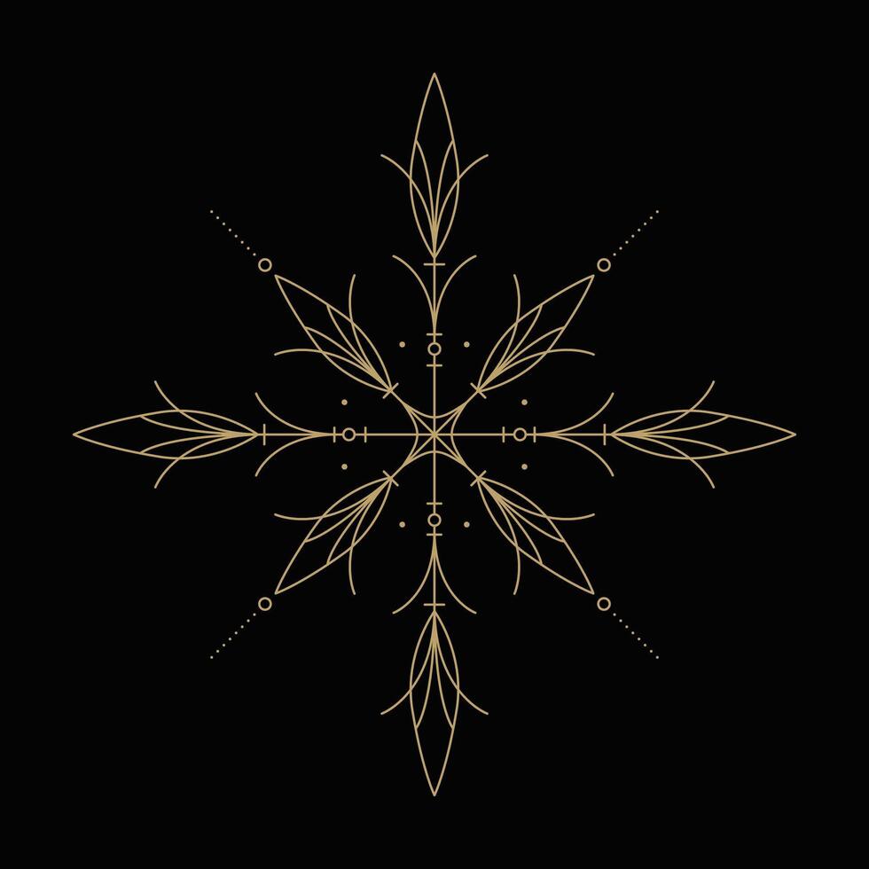 gouden kristal ijs sneeuwvlok logo vector