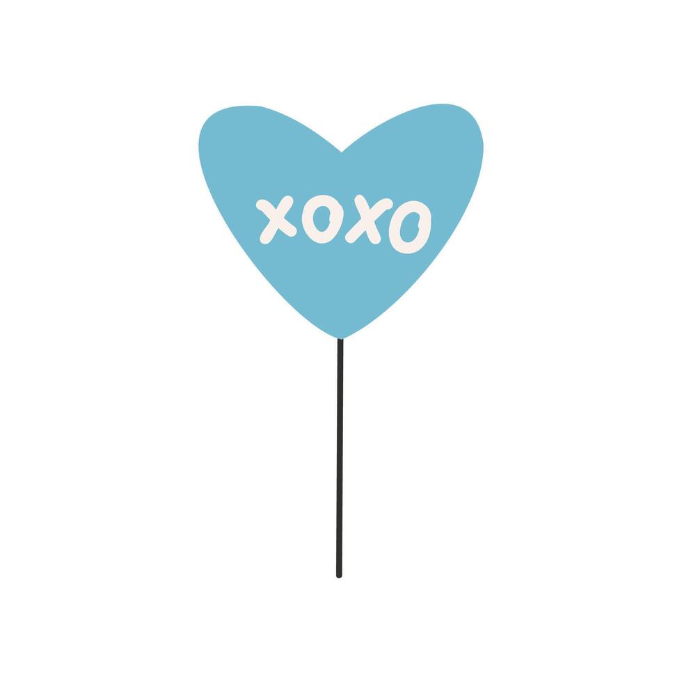 hart met tekst xoxo. symbool van liefde, romantiek. ontwerp voor Valentijnsdag dag. vector