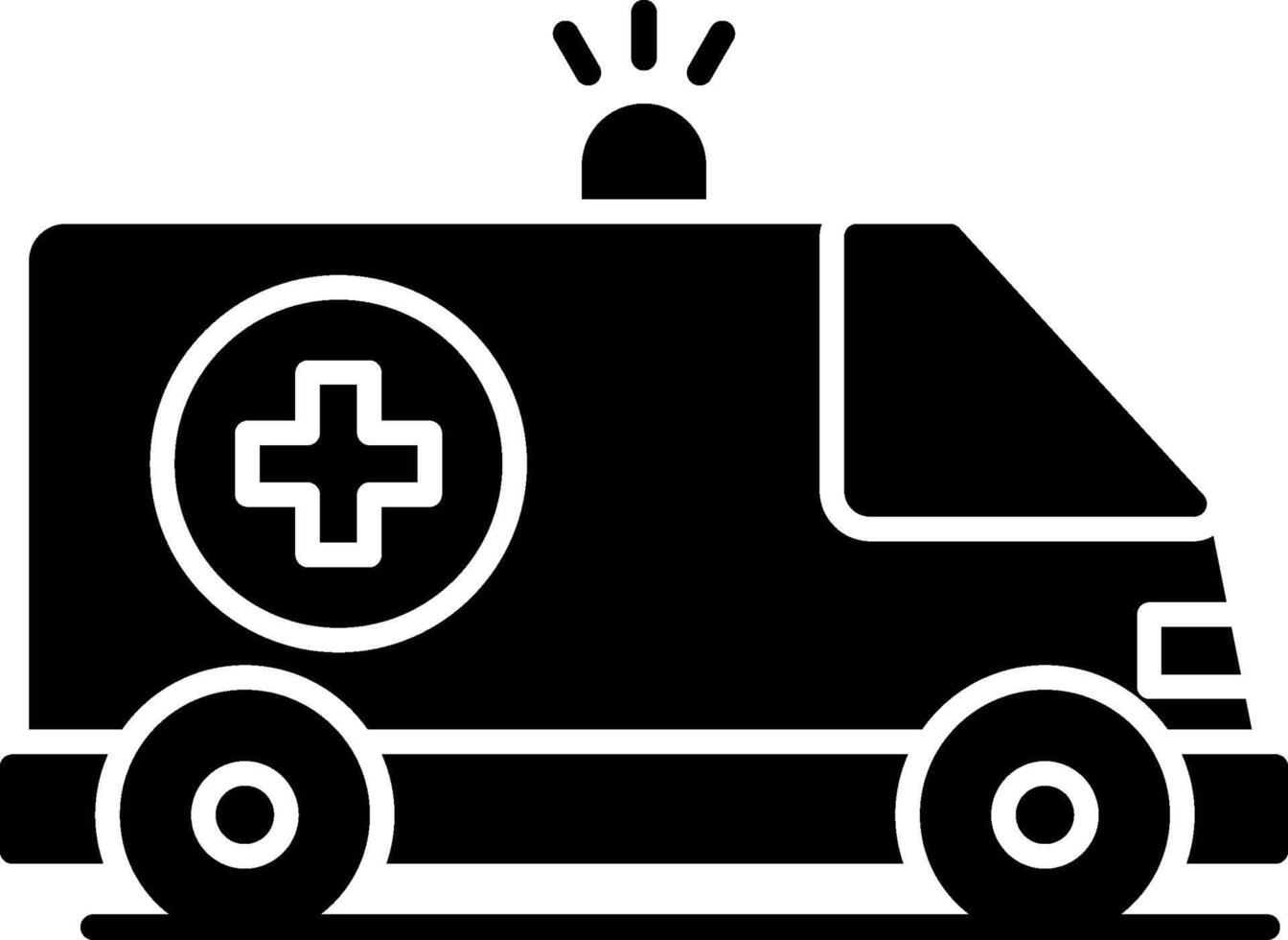 ambulance glyph cirkel icoon vector
