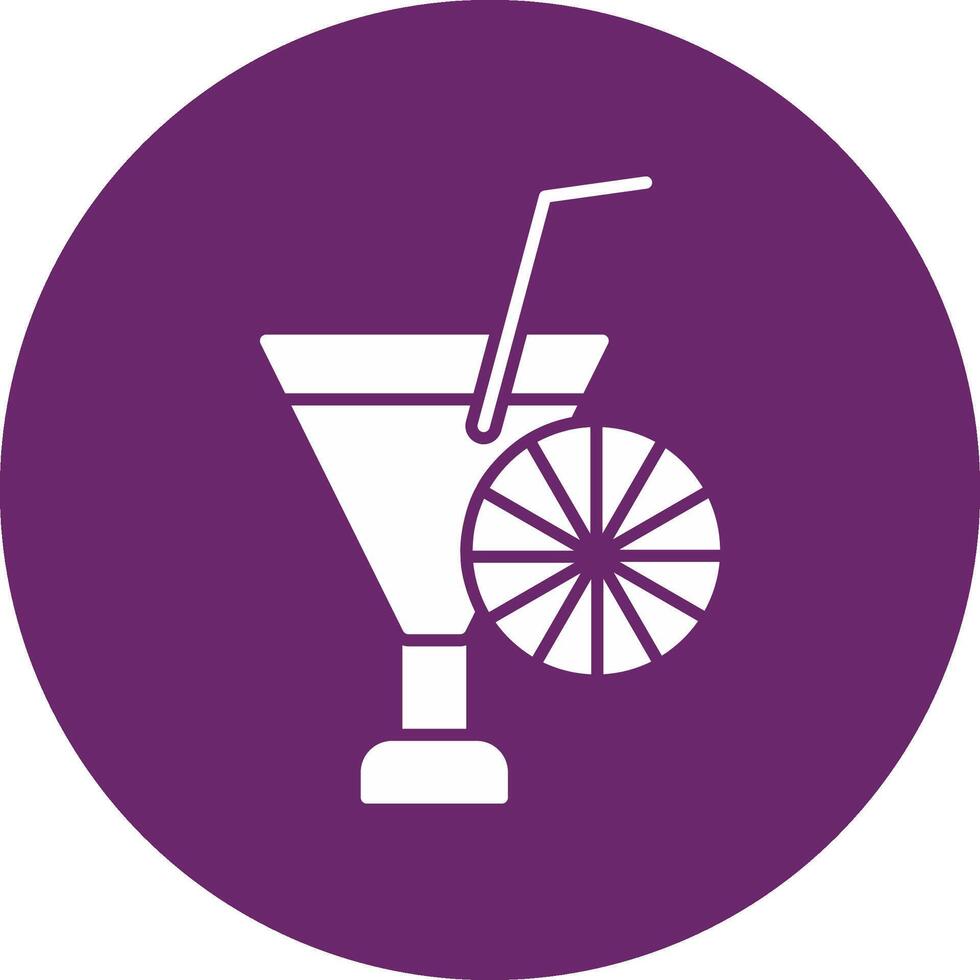 cocktail glyph cirkel icoon vector