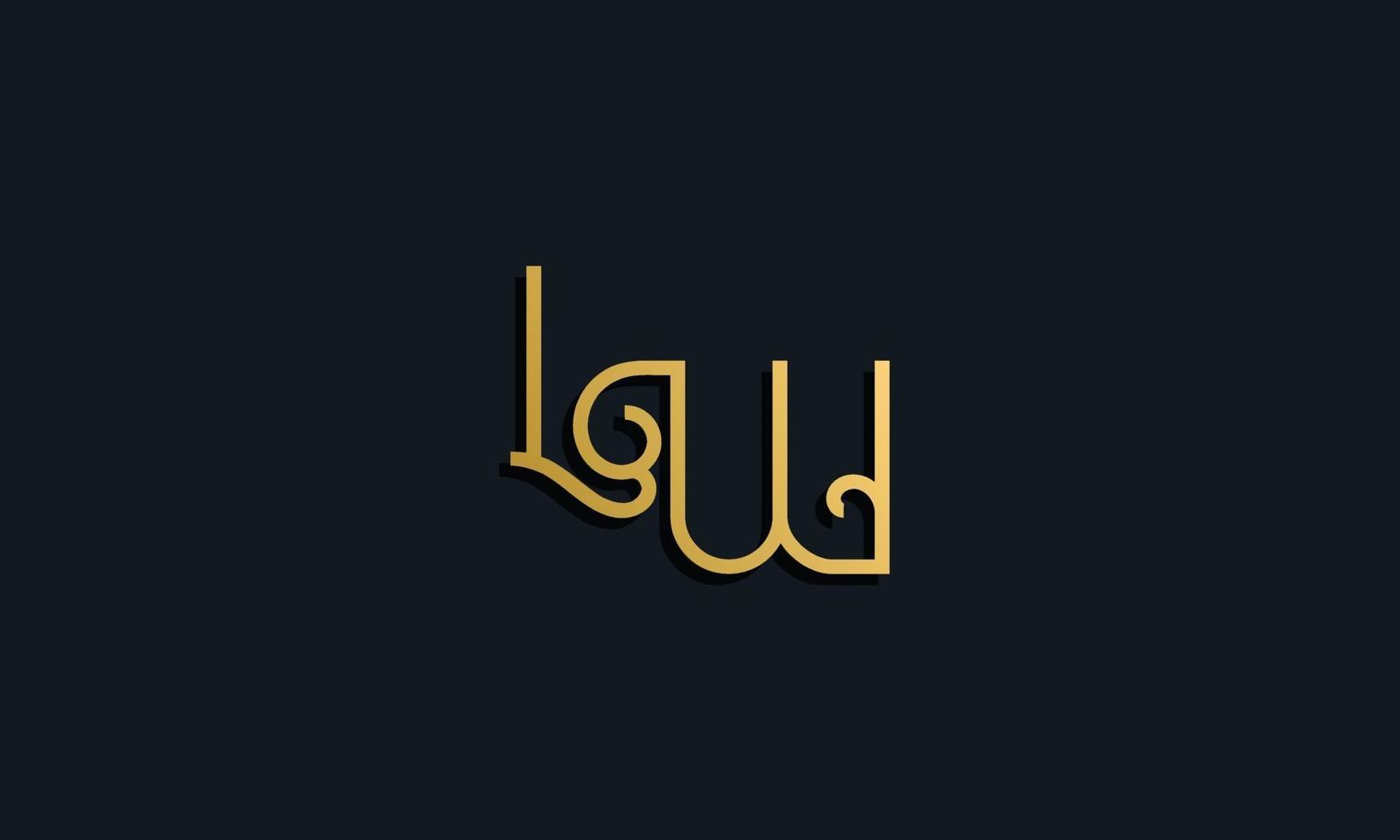 luxe mode eerste letter lw logo. vector