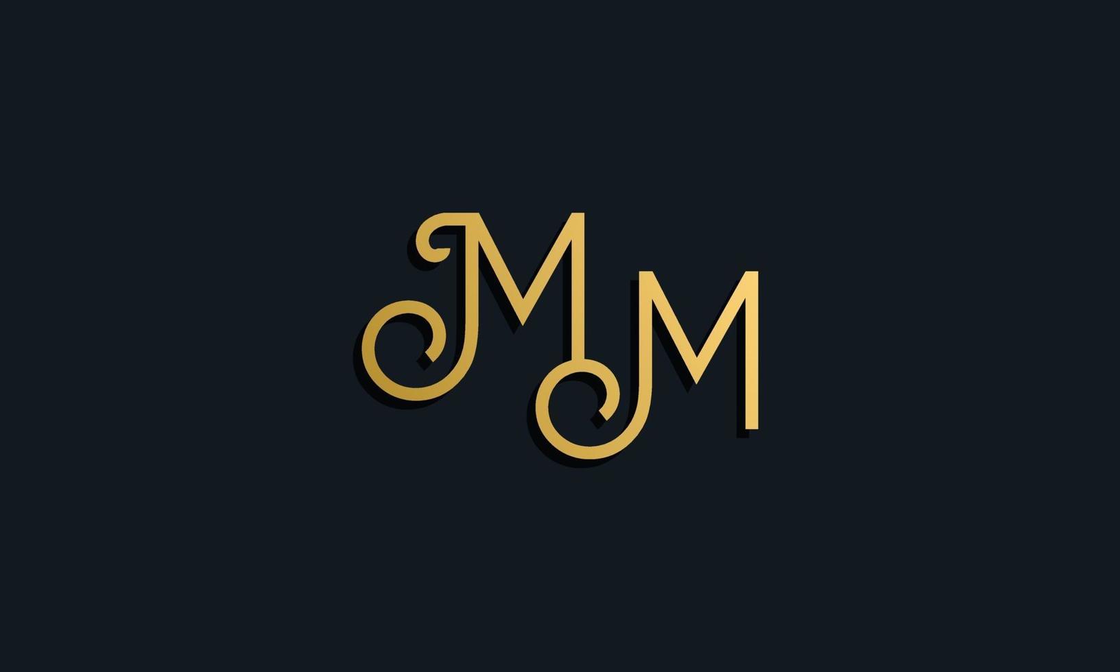 luxe mode eerste letter mm logo. vector
