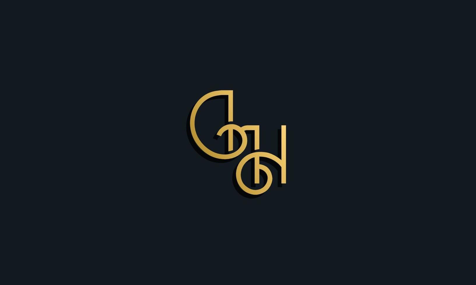 luxe mode eerste letter dh logo. vector