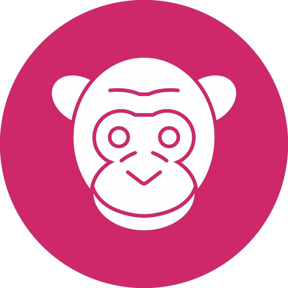 gorilla glyph cirkel icoon vector