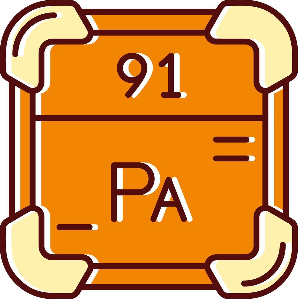 protactinium gevulde gleed uit retro icoon vector