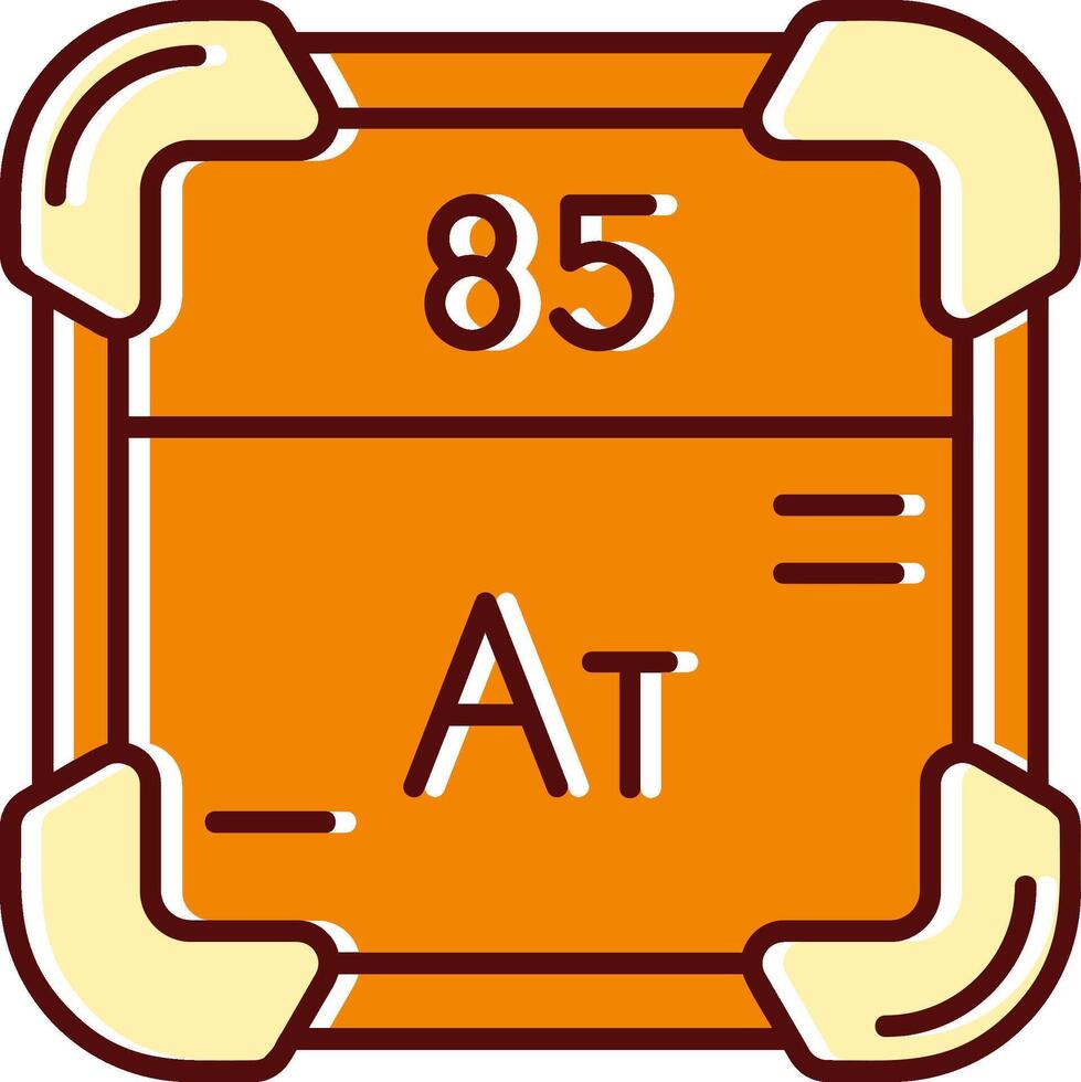 astatine gevulde gleed uit retro icoon vector