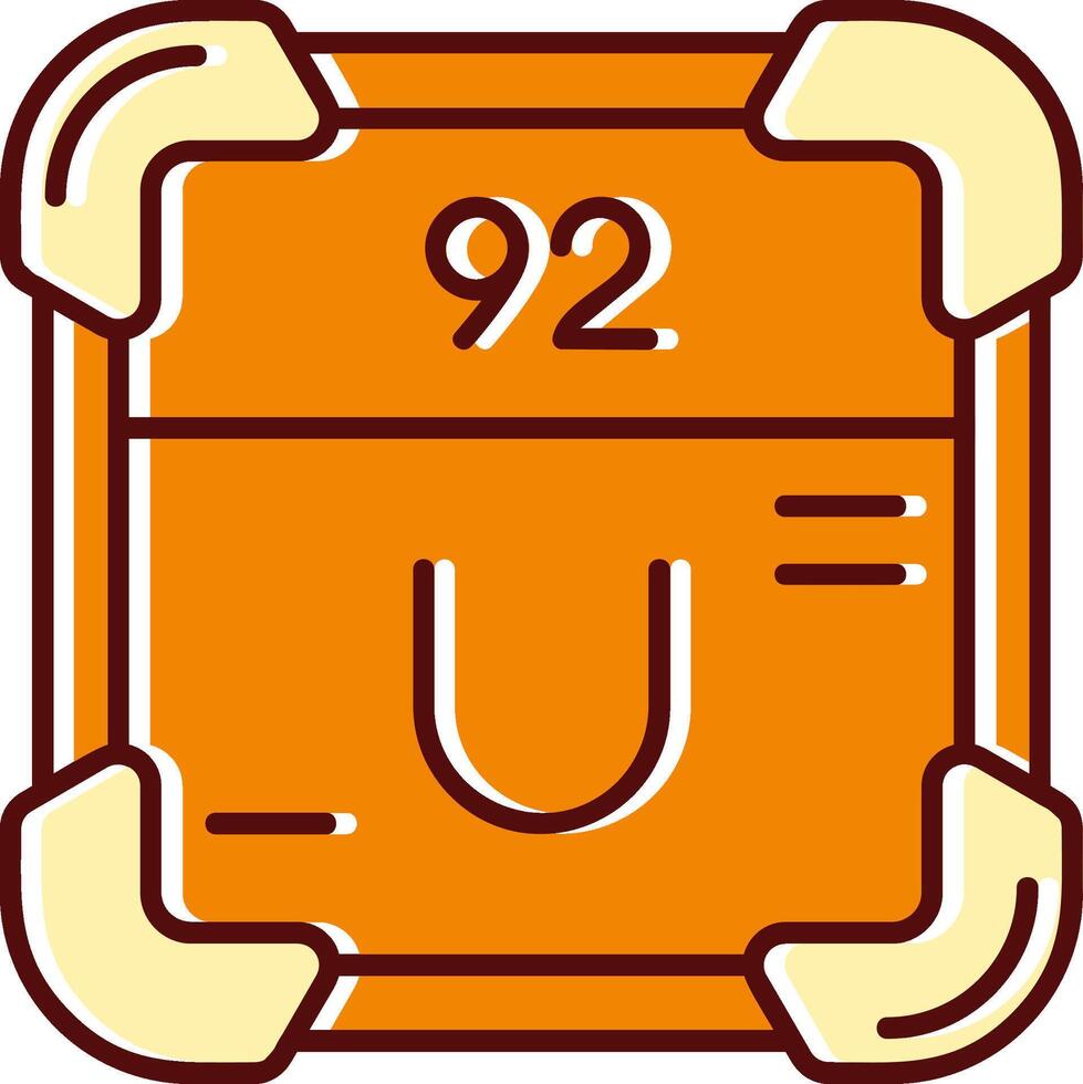 uranium gevulde gleed uit retro icoon vector