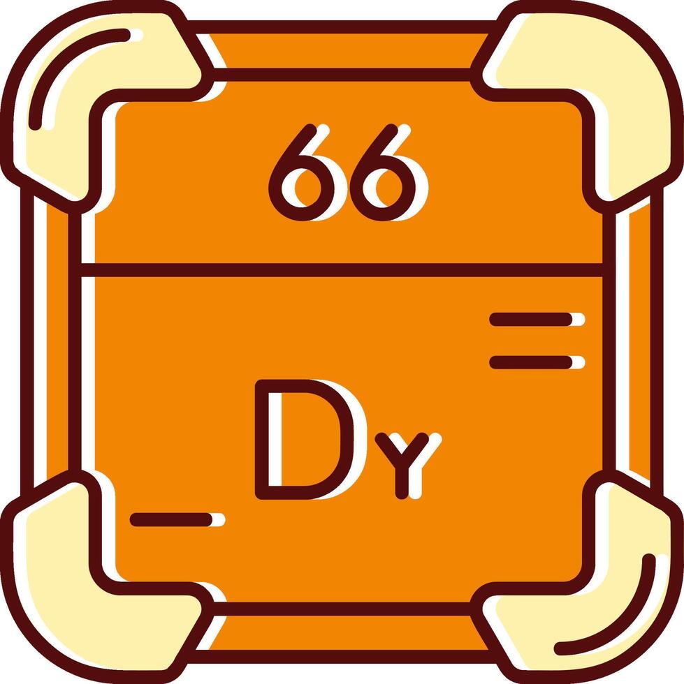 dysprosium gevulde gleed uit retro icoon vector