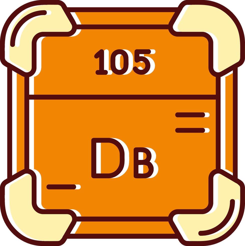 dubnium gevulde gleed uit retro icoon vector