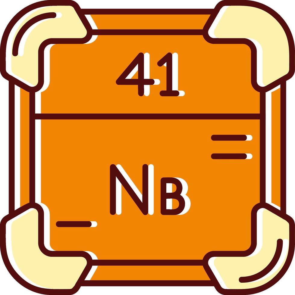 niobium gevulde gleed uit retro icoon vector