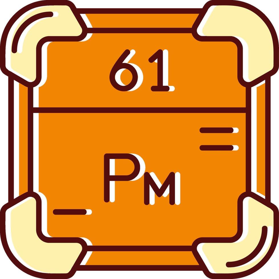 promethium gevulde gleed uit retro icoon vector