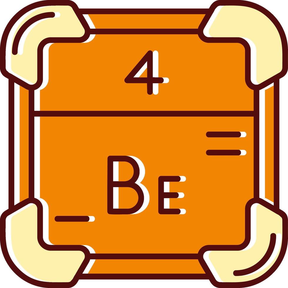 beryllium gevulde gleed uit retro icoon vector