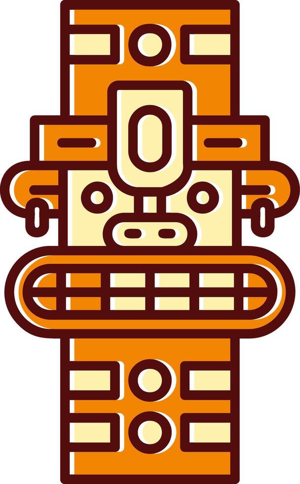 totem gevulde gleed uit retro icoon vector