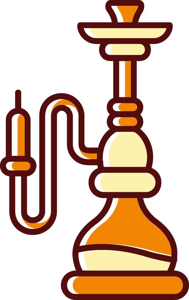 hookah gevulde gleed uit retro icoon vector