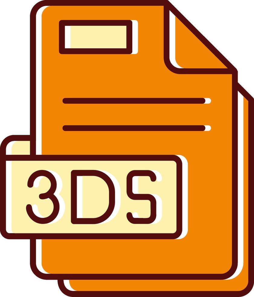 3ds gevulde gleed uit retro icoon vector