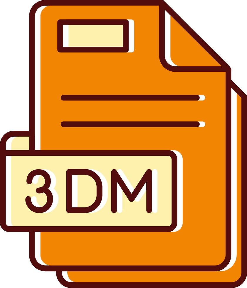 3dm gevulde gleed uit retro icoon vector