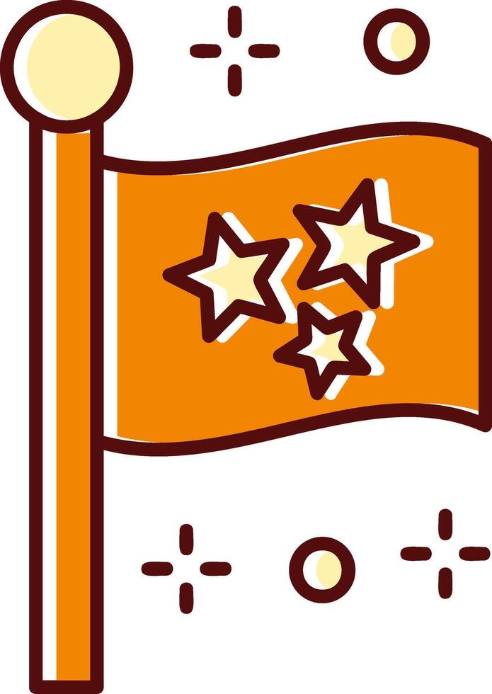 vlag gevulde gleed uit retro icoon vector