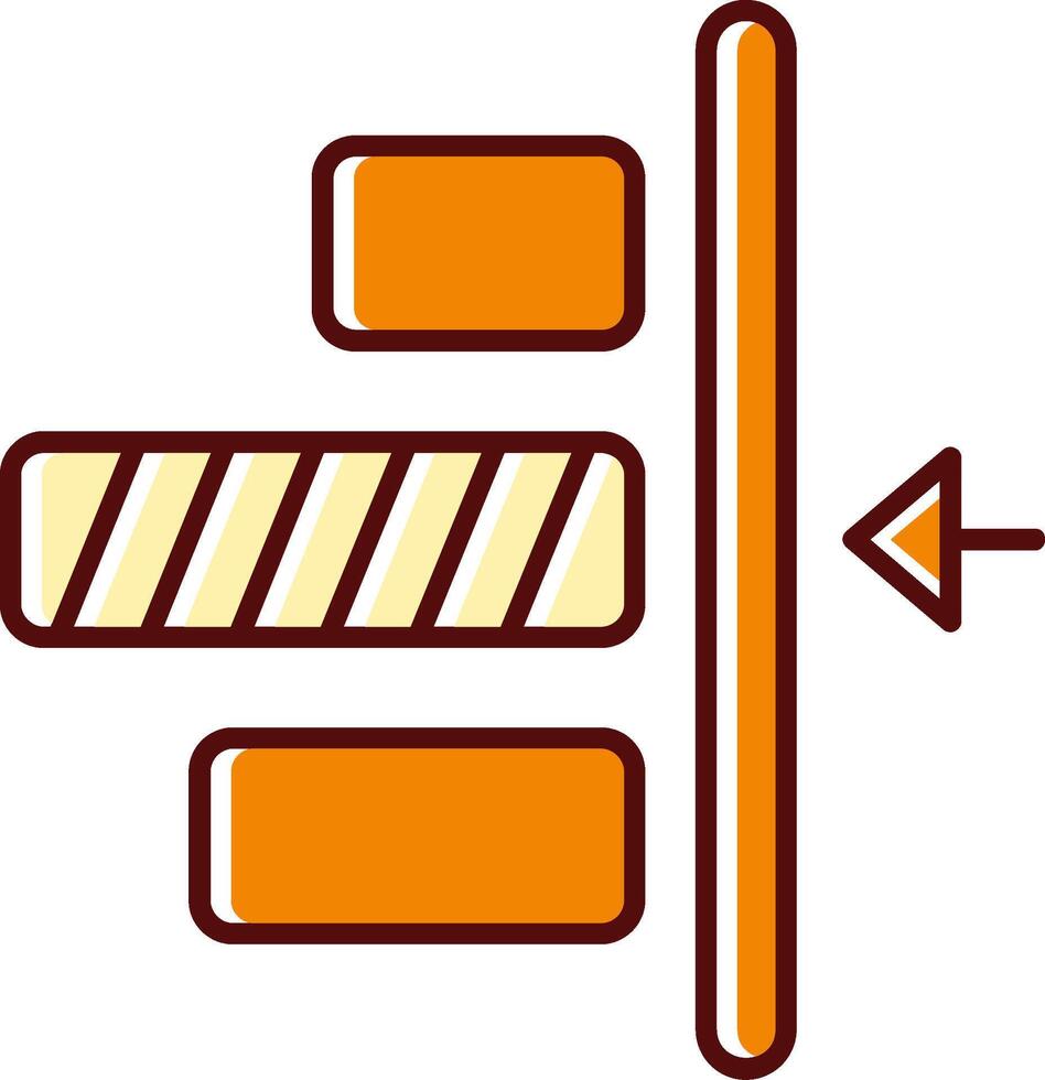 Rechtsaf uitlijning gevulde gleed uit retro icoon vector