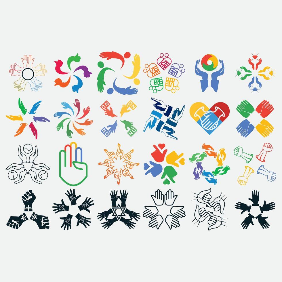 verzameling van abstract gemeenschap logos vector