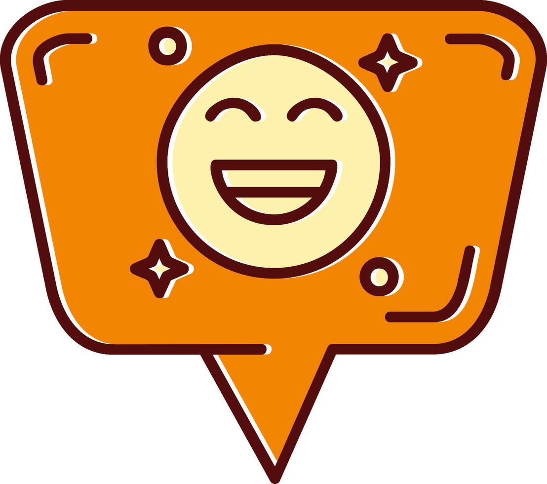 emoji gevulde gleed uit retro icoon vector