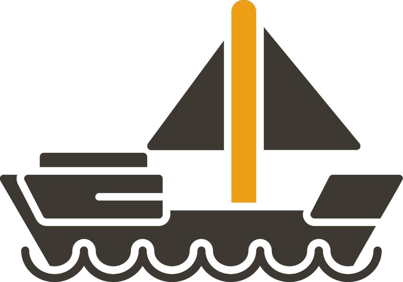 bijboot glyph twee kleur icoon vector