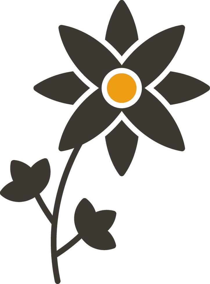 orchidaceae glyph twee kleur icoon vector