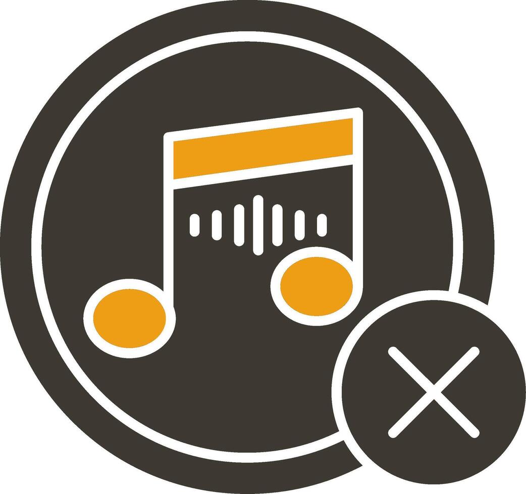 Nee muziek- glyph twee kleur icoon vector