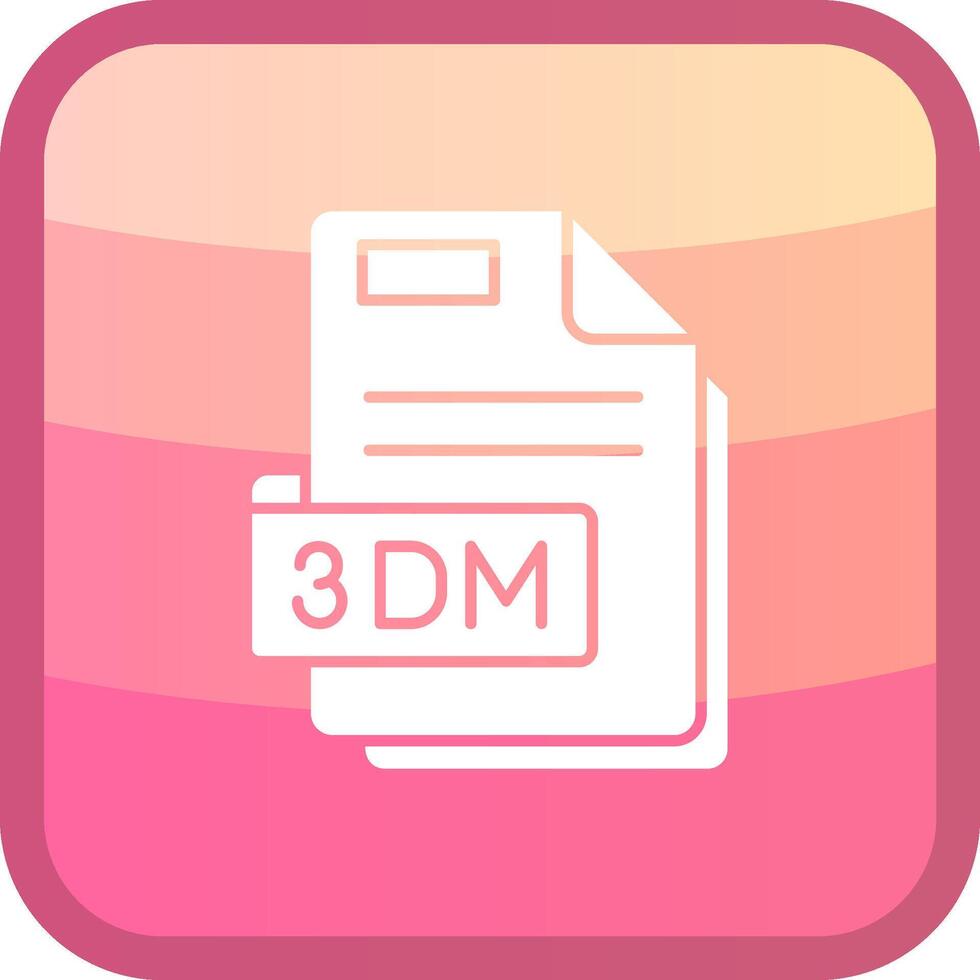 3dm glyph squre gekleurde icoon vector