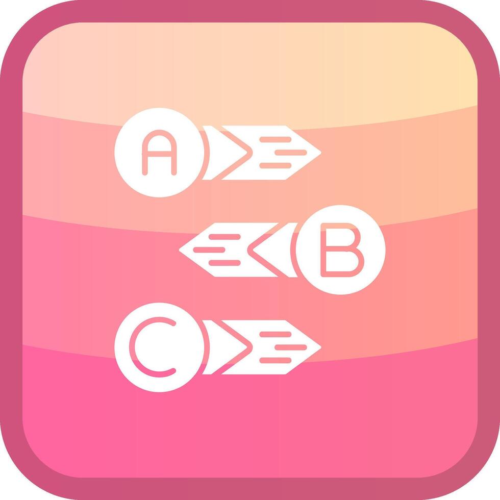 diagram glyph squre gekleurde icoon vector