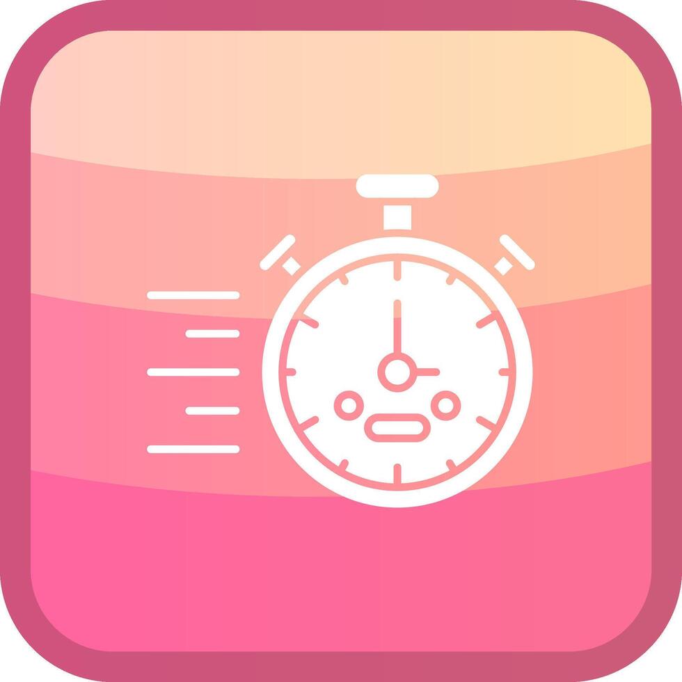 stopwatch glyph squre gekleurde icoon vector