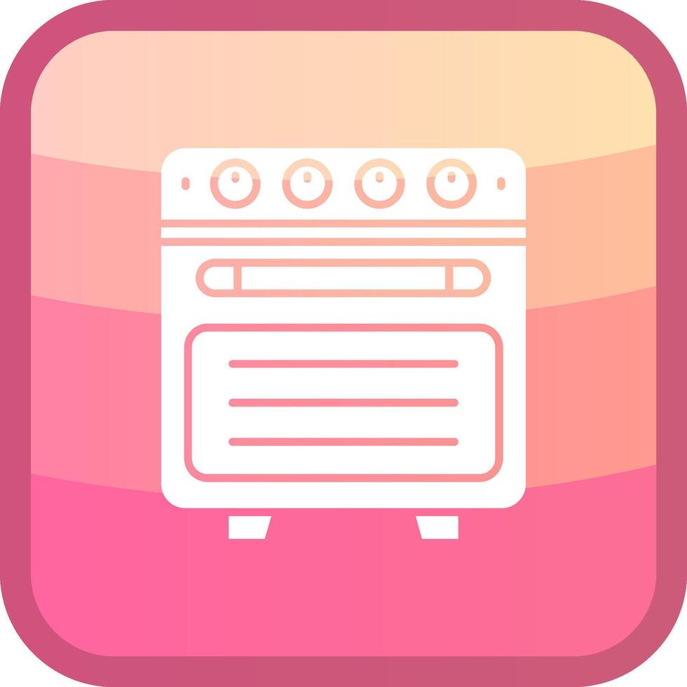 oven glyph squre gekleurde icoon vector