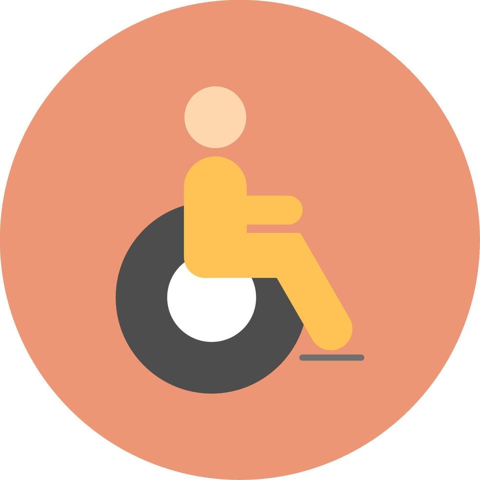gehandicapt vlak cirkel icoon vector