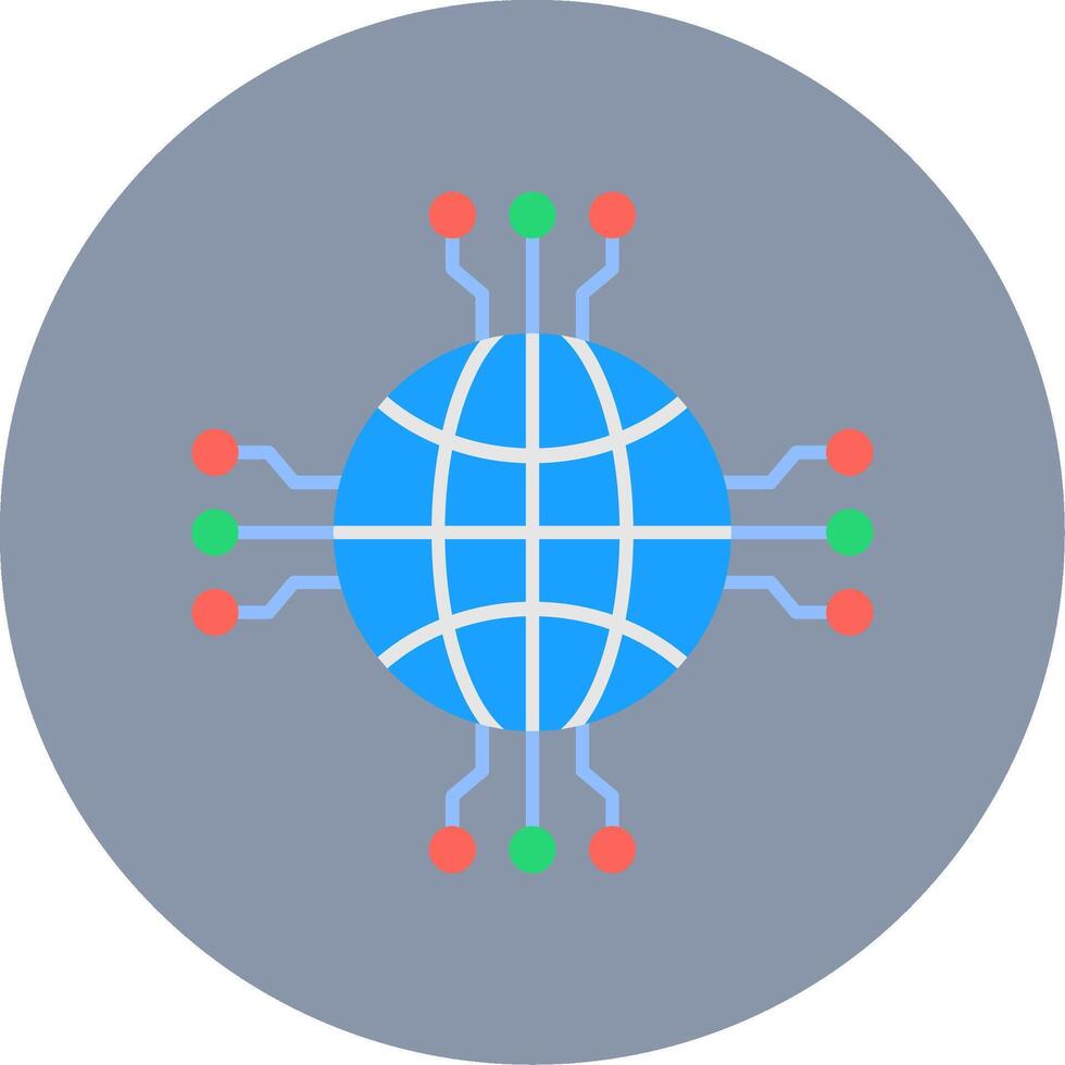 netwerk vlak cirkel icoon vector