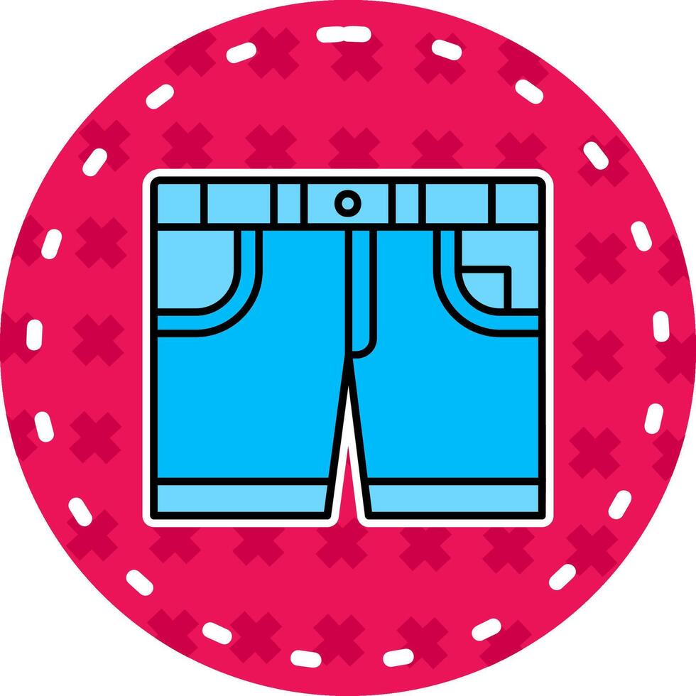 shorts lijn gevulde sticker icoon vector