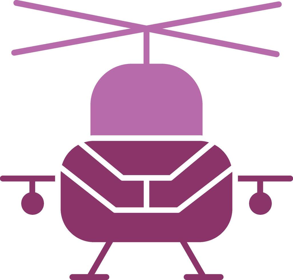 leger helikopter glyph twee kleur icoon vector