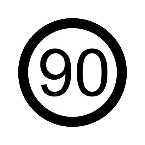 Vector Snelheidslimiet 90 pictogram