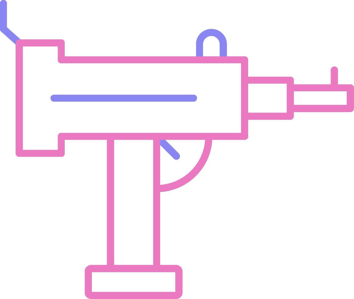 uzi lineair twee kleur icoon vector