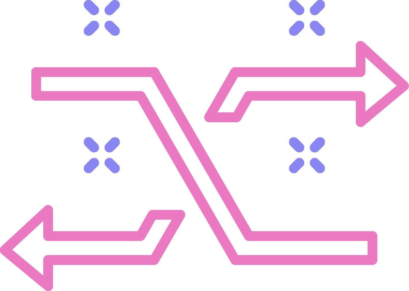 shuffle lineair twee kleur icoon vector