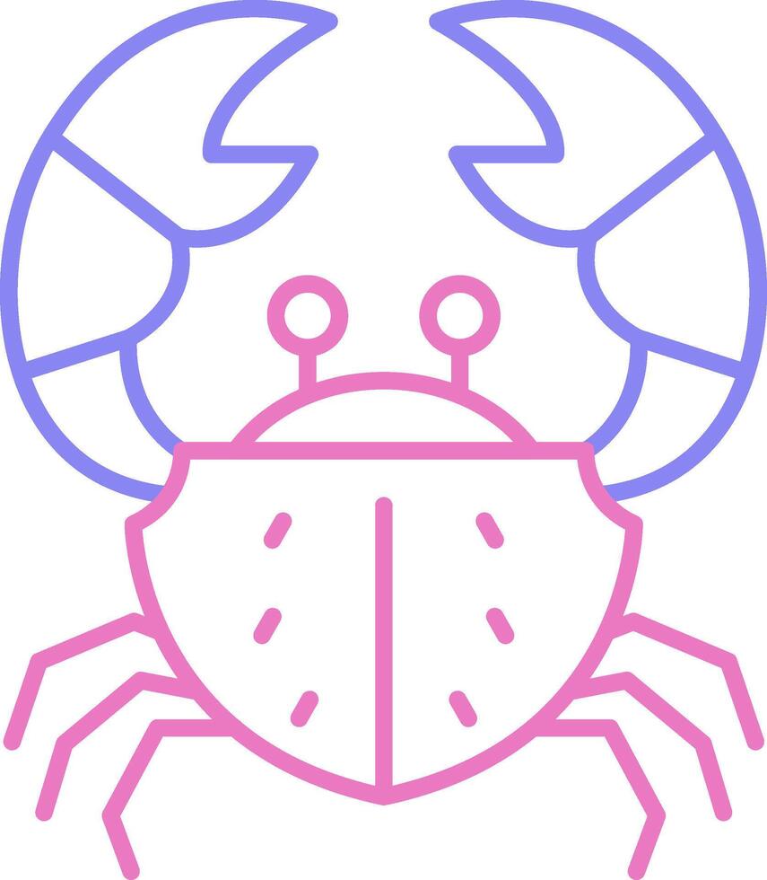 krab lineair twee kleur icoon vector