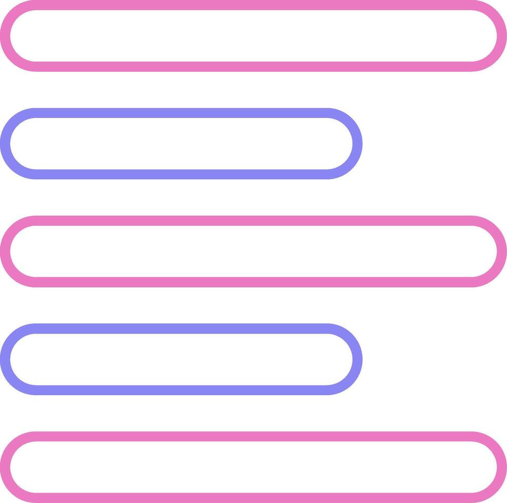 horizontaal links uitlijnen lineair twee kleur icoon vector