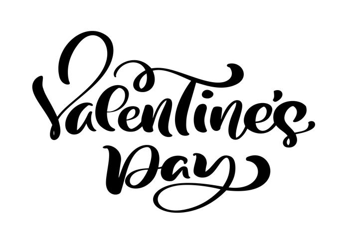 Kalligrafie zin Valentijnsdag. Vector Valentijnsdag Hand getrokken belettering. Heart Holiday sketch doodle Ontwerp valentijn kaart. liefdes decor voor web, bruiloft en print. Geïsoleerde illustratie