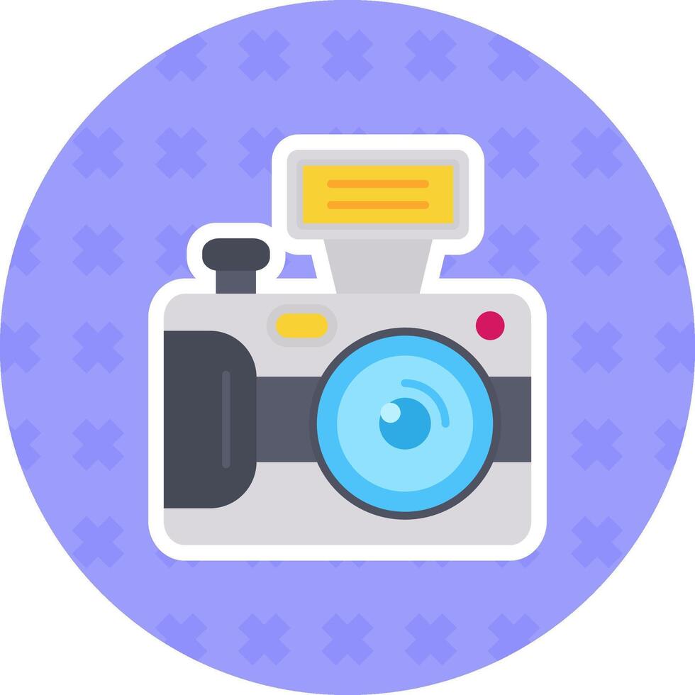 camera vlak sticker icoon vector