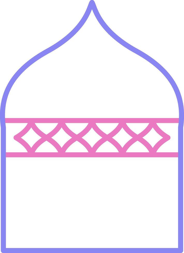 Islamitisch architectuur lineair twee kleur icoon vector