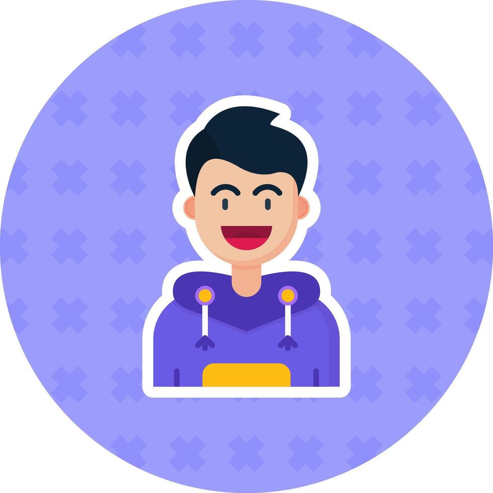 glimlach vlak sticker icoon vector