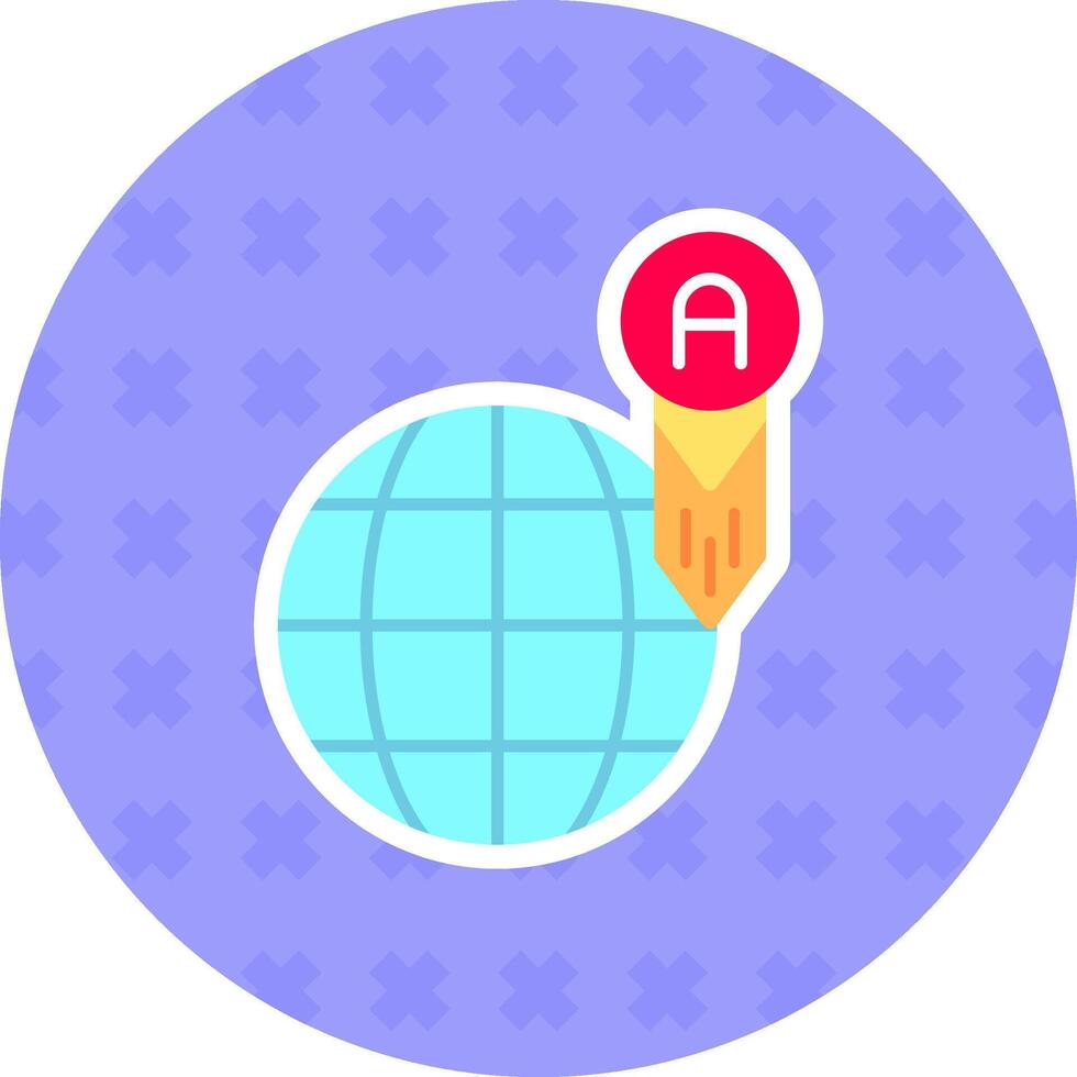 wereldwijd vlak sticker icoon vector