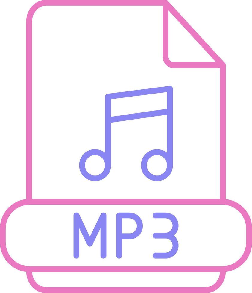 mp3 lineair twee kleur icoon vector