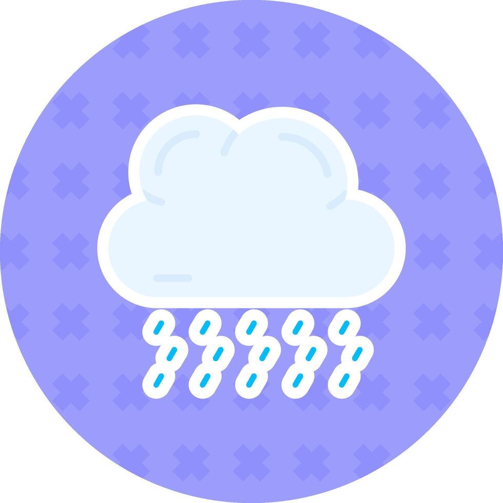 regenachtig vlak sticker icoon vector