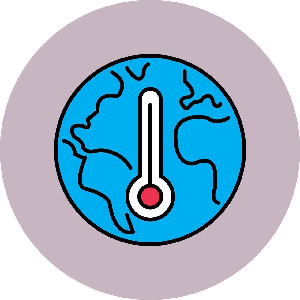 klimaat verandering lijn gevulde veelkleurig cirkel icoon vector