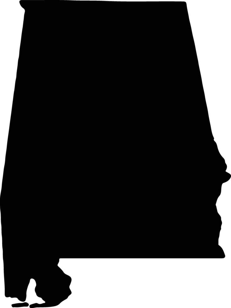 Alabama Verenigde staten van Amerika silhouet kaart vector